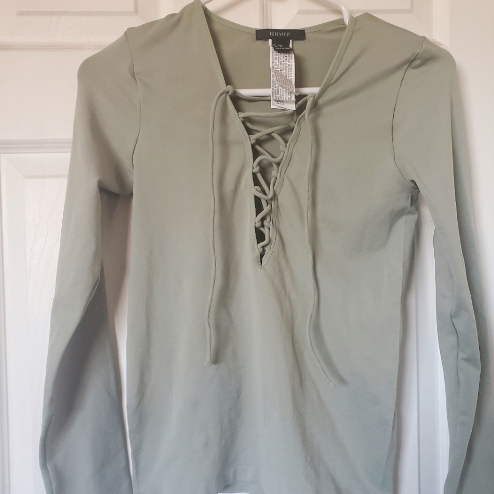 Forever 21 NWOTSage Colored Long Sleeve Top
